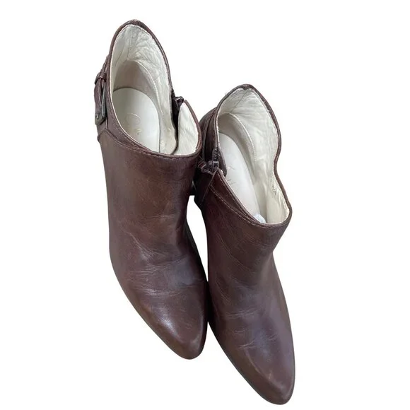 Cole Haan womans brown leather Kitt heels ankle boots Sz 7.5B SKU 9617 - Picture 13 of 13